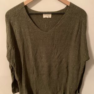 Olive green vneck sweater